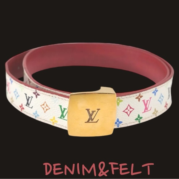 Louis Vuitton Women’s White/Multi Color Monogram Multicolor Ceinture Belt 85|34 - Picture 3 of 16